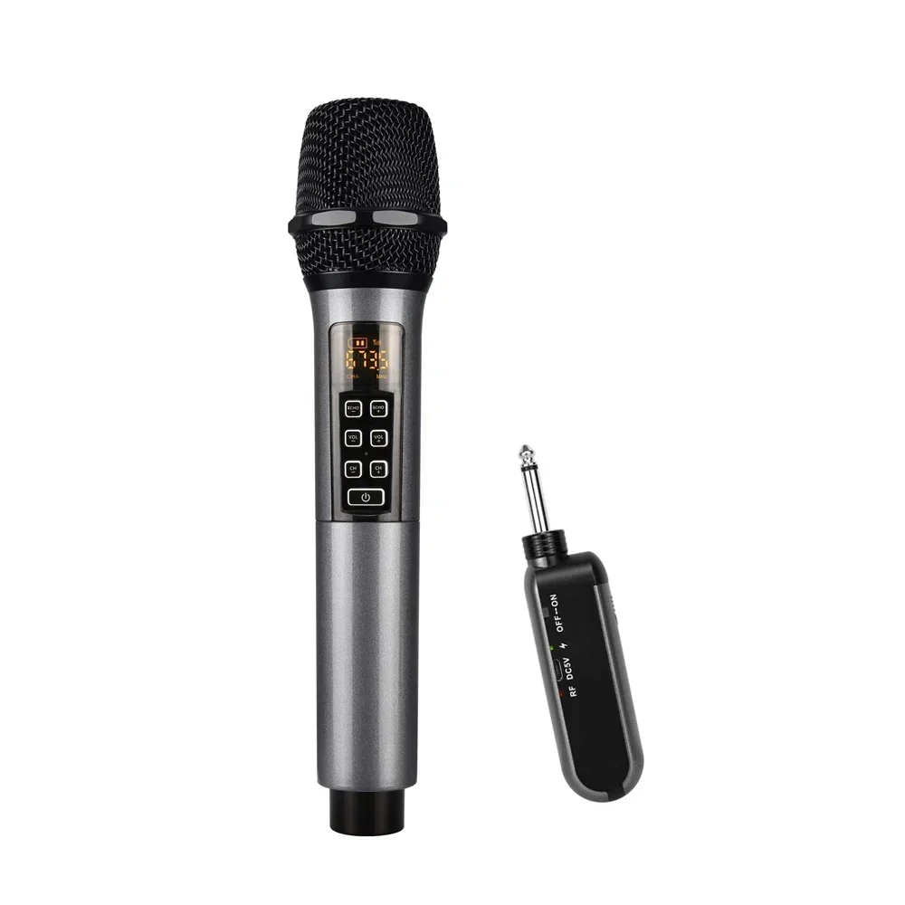 

Professional hot sales reverb adjusted channel selected rechargeable Karaoke handheld singing microphone