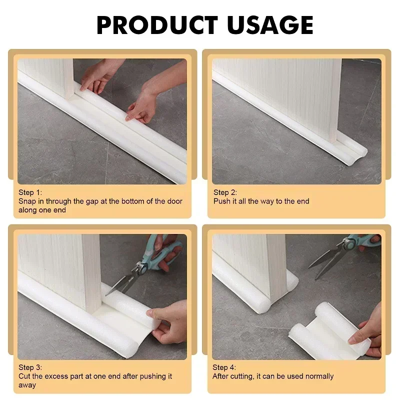 1pc Door Bottom Seal Strip Flexible Wind Noise Reduction Stopper Under Door Blocker Anti Collision Dustproof Soundproof Strips