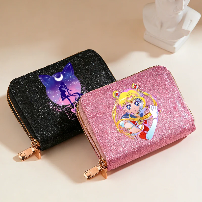 Portafoglio Corto Sailor Moon Per Donne, Borsa Con Cerniera Anime, Portamonete Scolastico Per Ragazze, Porta Carte Da Viaggio, Regalo