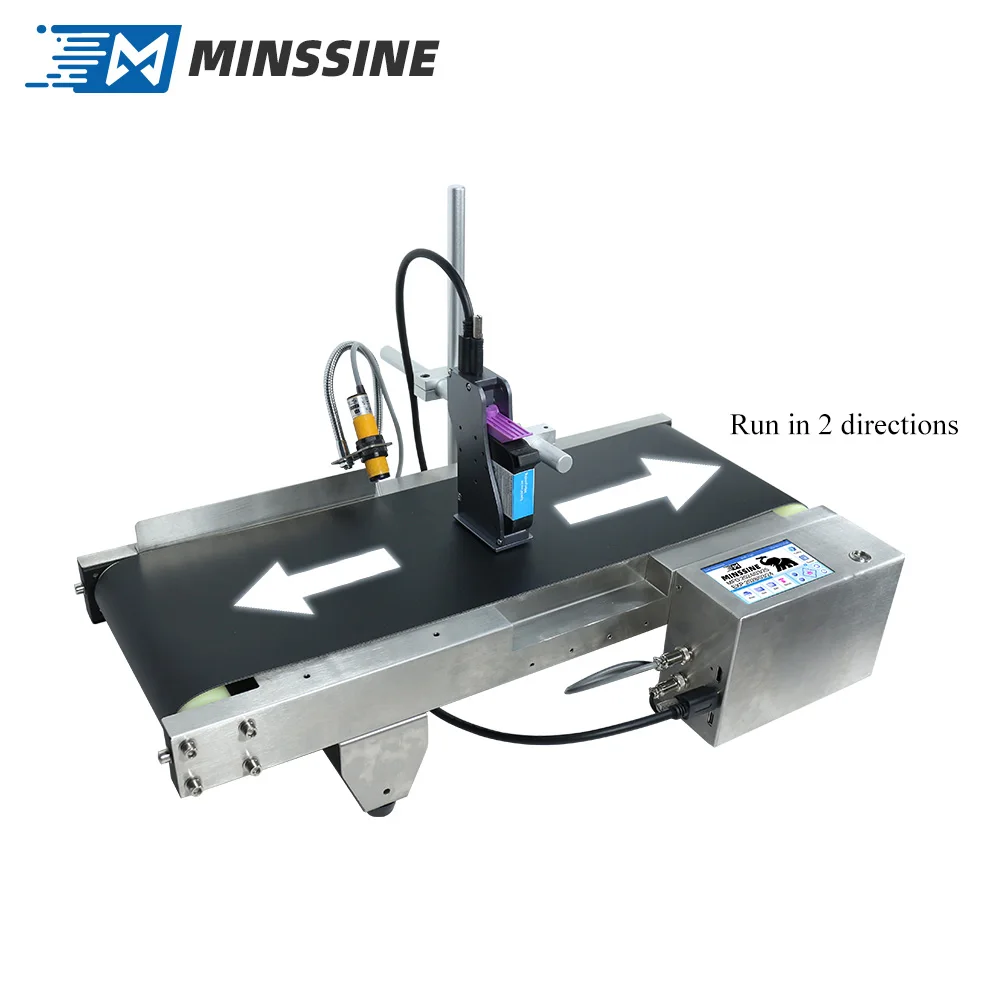 12.7 مللي متر طابعة ناقلة آلة متكاملة شاشة لمس ذكية شعار تاريخ ورقة كرتون زجاجة طابعة نافثة للحبر على الإنترنت