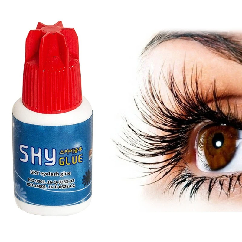 Professional Korea Sky Glue For Eyelash Extensions 1-2s Dry Time Eyelash Extensions Adhesive Red Cap Makeup Tools