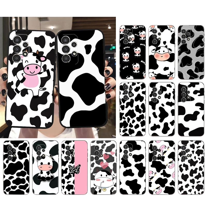 Cow Milk Print Phone Case For Samsung S23 S22 S21 S20 Ultra S20 S22 S21 S10E S21 S20 FE S24 Plus