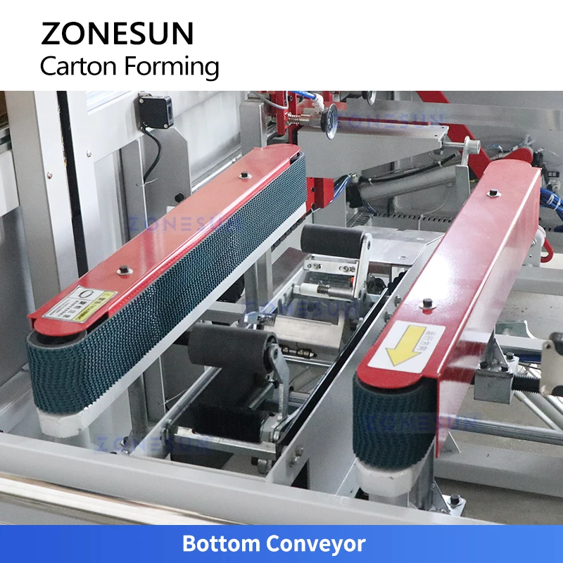 ZONESUN ZS-CF50H Automatische Wellpappe-Kartonhülle, zusammenklappbarer Boden, Versiegelungskarton, Erektor, Papierbox, Öffnungs- und Erektionsmaschine