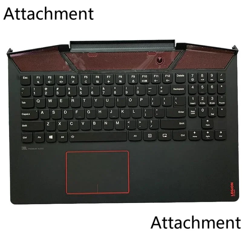 US English Backlit Keyboard with Shell C Cover Palmrest Upper Case and Touchpad for Lenovo Legion Y720-15IKB Laptop 5CB0N67272