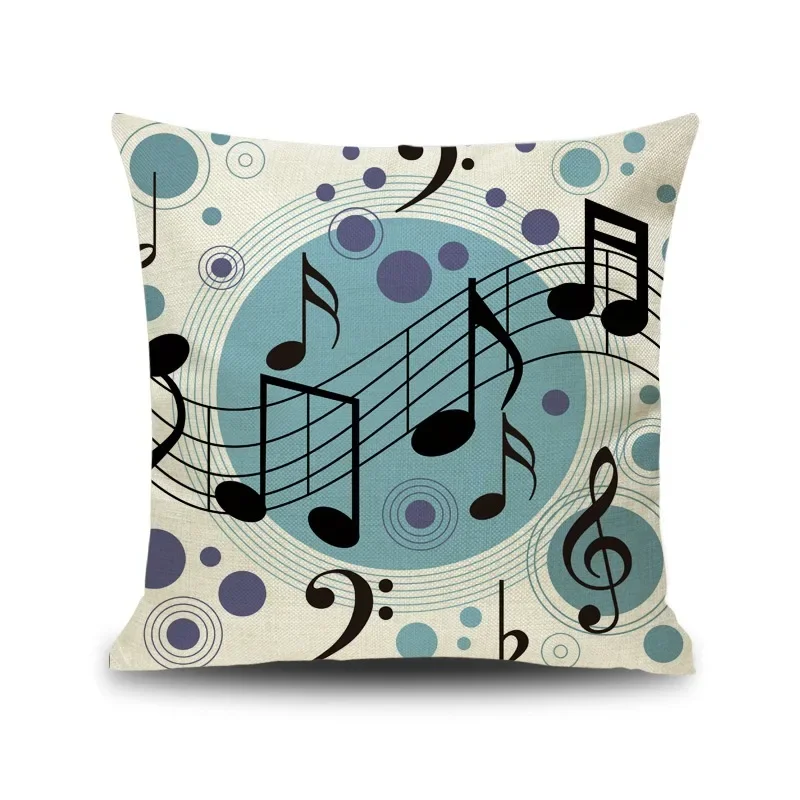 Funda de almohada decorativa con notas maravillosas, llave de Piano de 45x45cm, pieza artística para sofá de coche, funda de cojín para asiento de