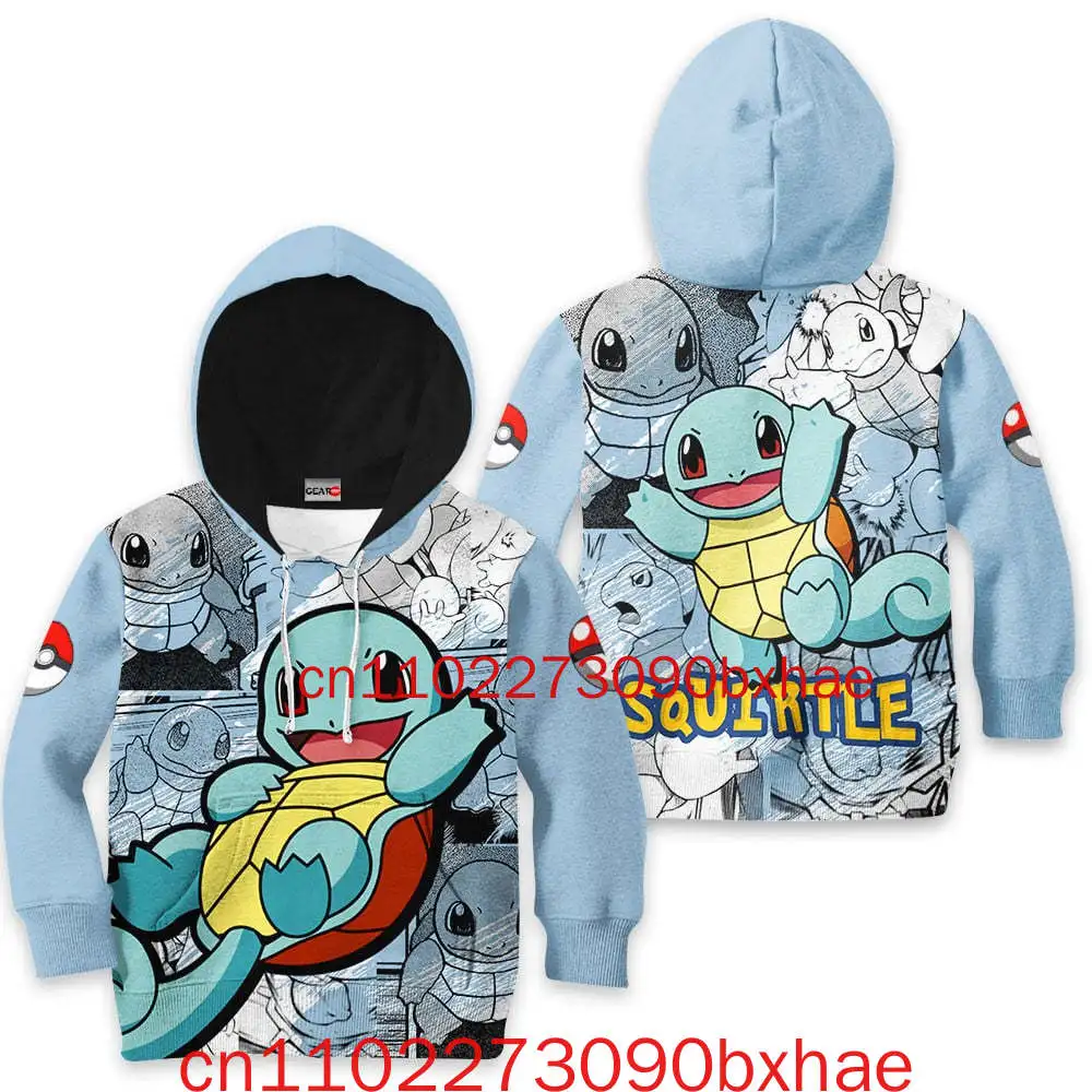 

2025 New Squirtle Kids Zipper Hoodie 3D Printed Christmas Cosplay Costume Cute Fashion Boys and Girls Hoodies