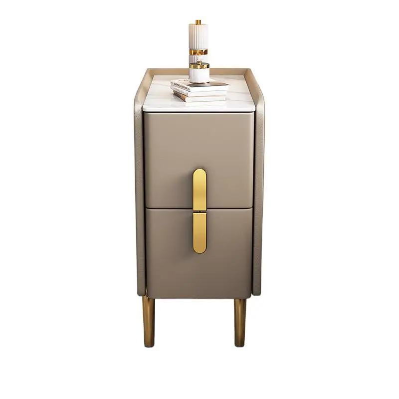 

Solid wood mini bedside table Modern simple 20cm locker Small smart cabinet Light luxury