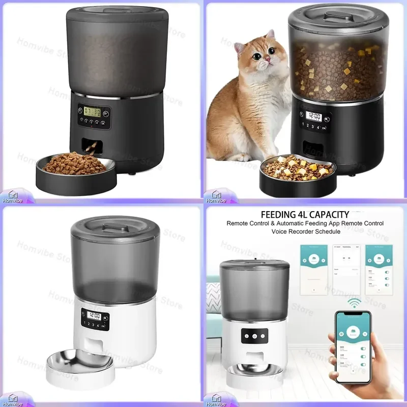 

Automatic Pet Feeder for Cats and Dogs Smart Food Dispenser with Timer Programmable Feeding Bowl for Small Medium Large Pets