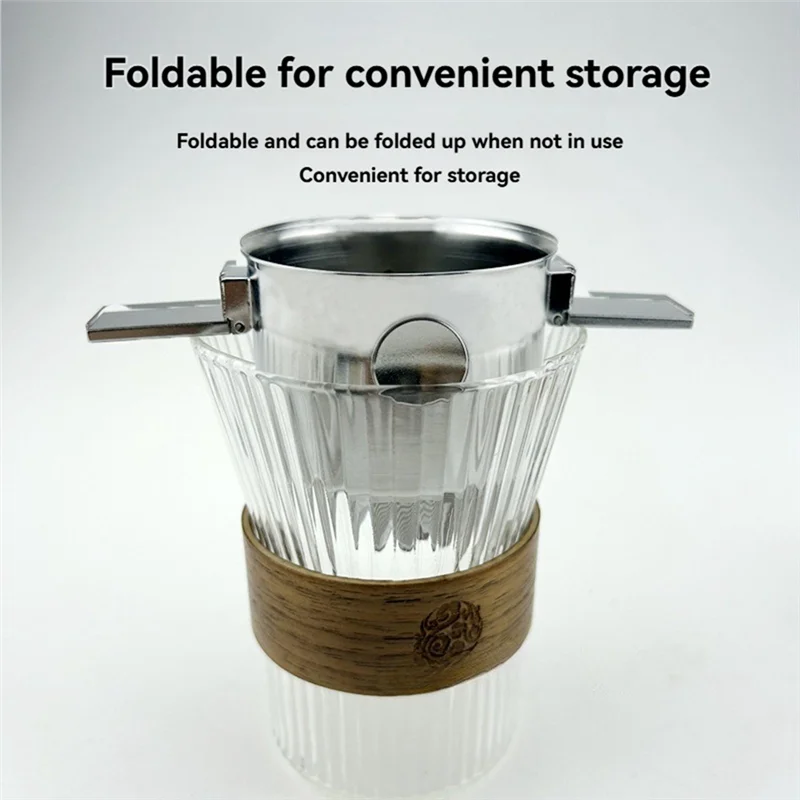 B92A Stainless Steel Coffee Dripper Portable Pour Over Coffee Filter Reusable Slow Drip Coffee Filter For Travel Camping