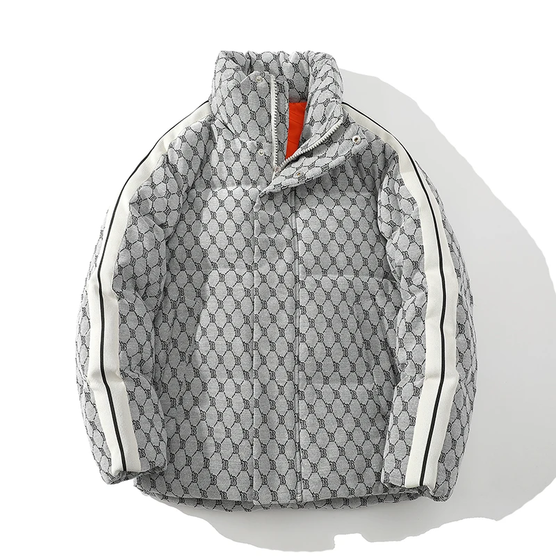 

Trendy Loose Men's down Jaet Stand Collar Youth Casual Outerwear Korean Sle White Du down Polyester Fiber 2023 Winter