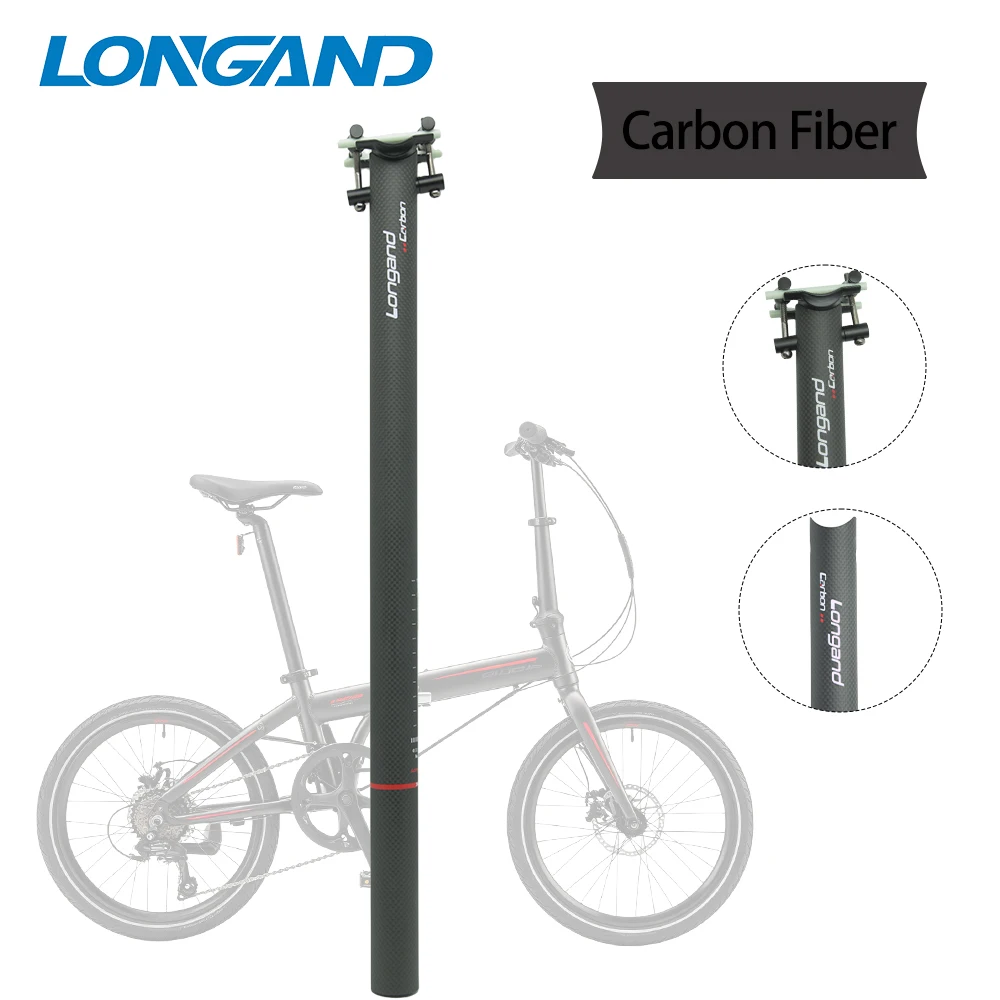 

LONGAND Carbon Fiber Folding Bike Seatpost 33.9x580mm Matte/Gloss Ultralight Bicycle Saddle Post Tube for 33.9mm Seat Tube