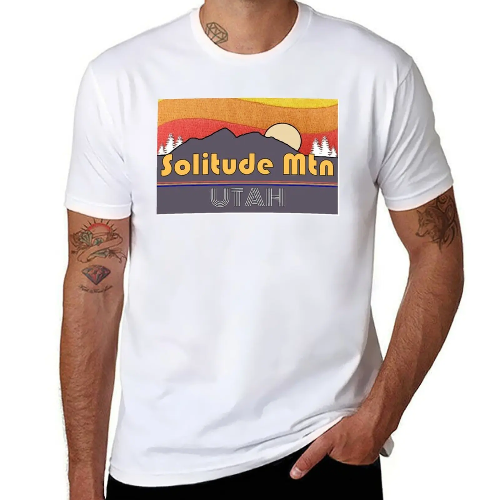 

graphic vintage man shirts for Mountain Snow shirt Vacation Board man t T-Shirt t shirts cotton Utah summer man t Ski Solitude