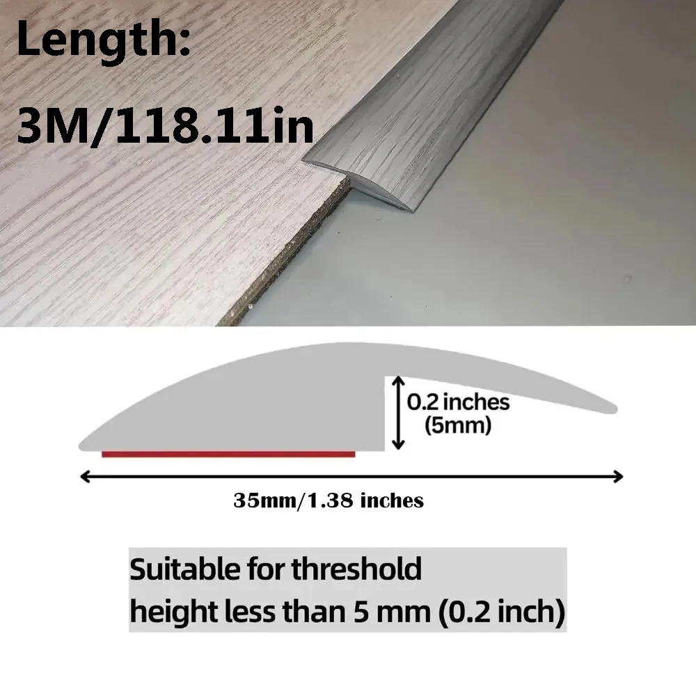 1PC 3M Carpet To Tile Floor Transition Strip Wear-resistant Cuttable Threshold Cover Household PVC Edging Trim Strip Doorway
