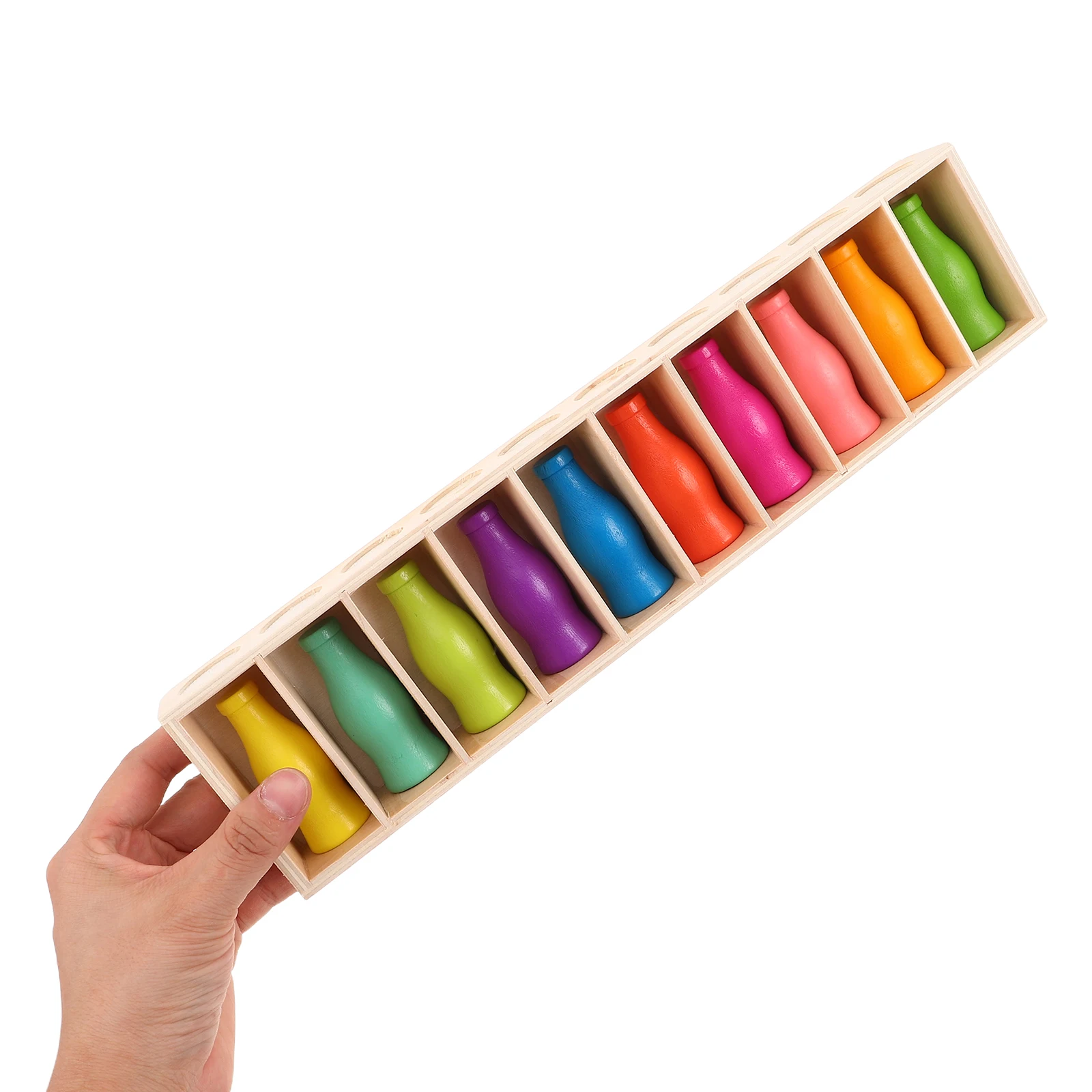 1 セット木製マッチングゲーム幼児用色分類感覚モンテッソーリ学習ツール子供用ドリンクボトル形状は認知力を向上させます