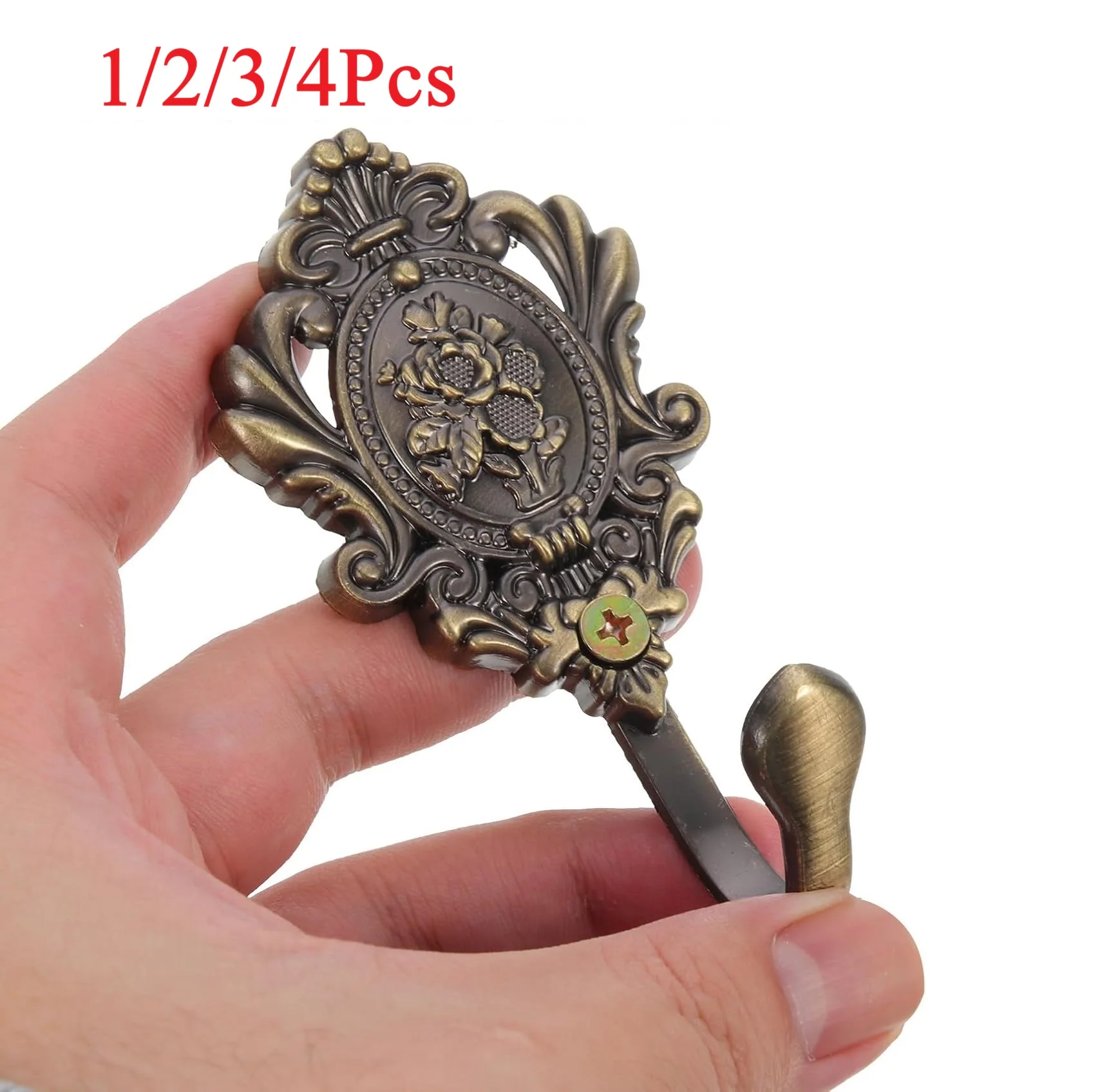 1/2/3/4Pcs Decorative Wall Hooks Heavy Duty Coat Hooks Versatile Bathrobe Hook For Hanging Hats Brushes Keys