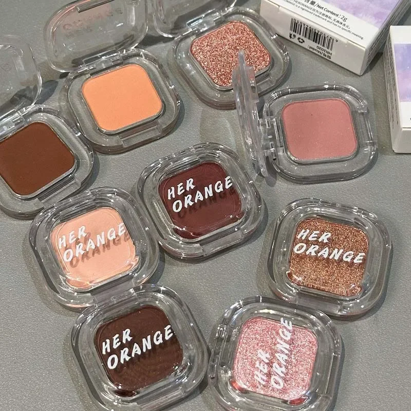 Palette de fards à paupières rouge marron Palette de maquillage multifonctionnelle soyeux mat corail rouge Eyeliner ver à soie ombre inférieure Eyeliner maquillage