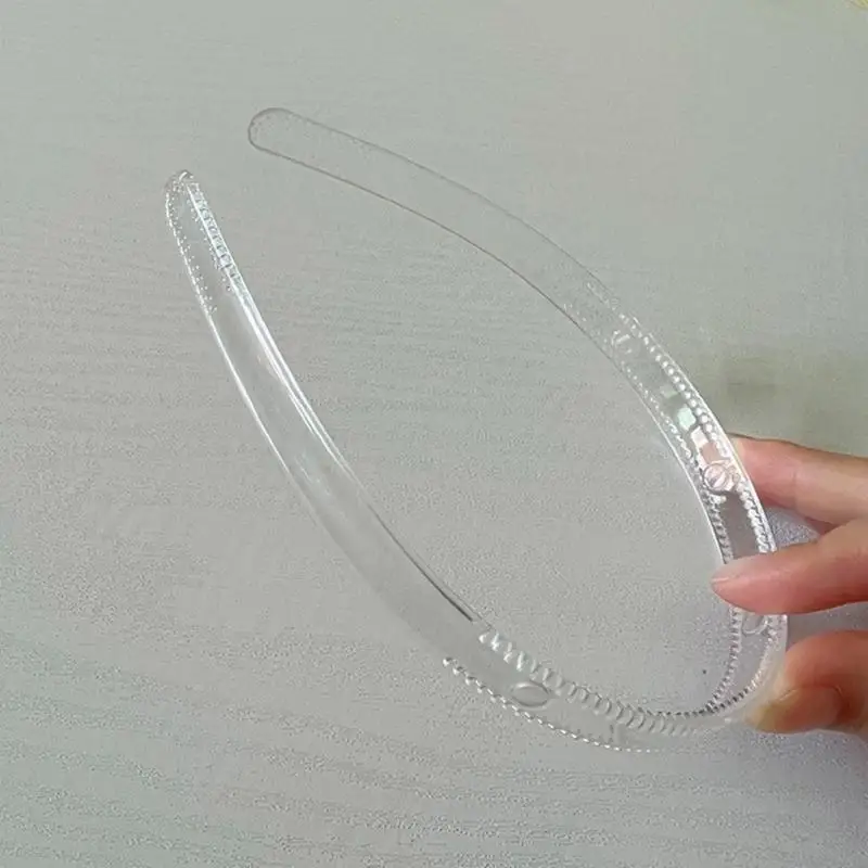 652F Plain Headbands Toothed Hair Hoop Headbands Clear Plastic Hair Hoop 8mm/12mm/20mm/25mm Plain Headbands Toothed Comb