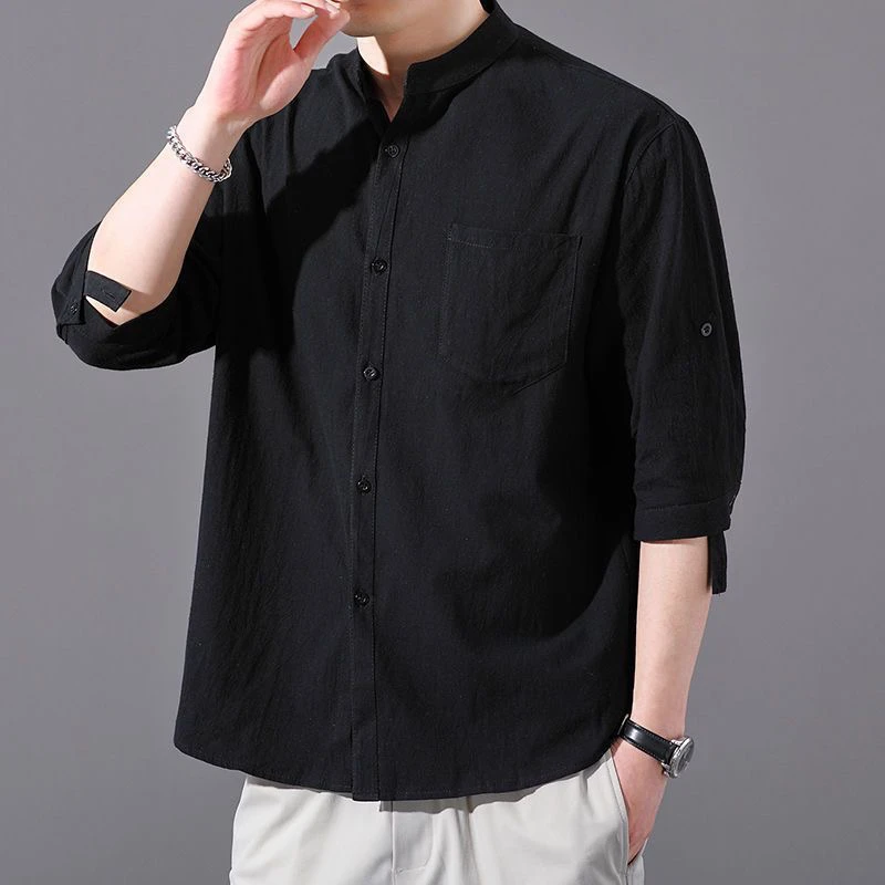 

Легкий дышащий мужской повседневный топ из хлопка и льна, свободный крой, летний свободный повседневный топ Seven Sve для мужчин