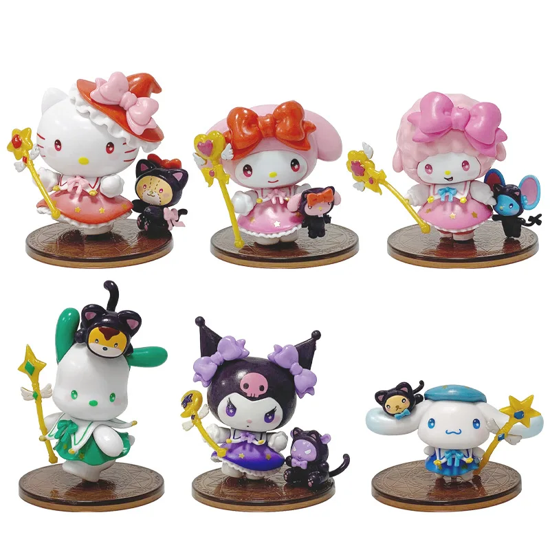 

New Starry Night Party Wizard Series Kawaii Kuromi Big Ear Dog Hello Kitty Character Mystery Box Magic Style Collect Gift