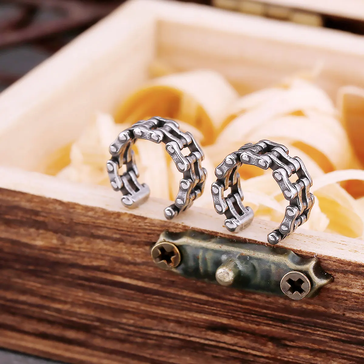 Vintage minimalistische Kette Clip Ohrringe Männer Edelstahl Punk Hip Hop Biker Ohrringe Mode Charme Schmuck Geschenk