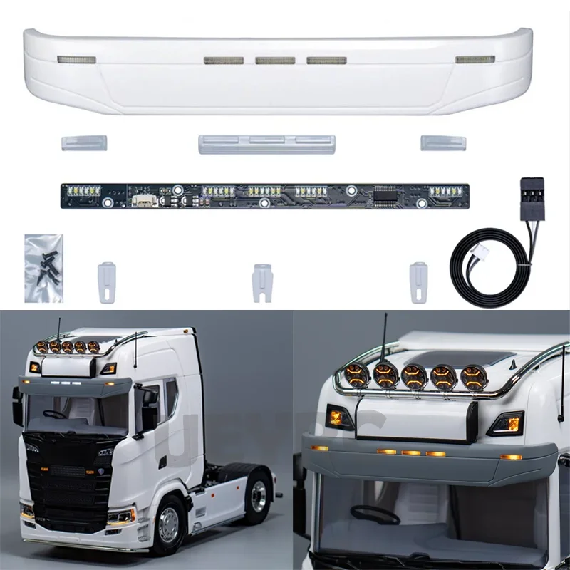 

Светодиодный светильник на крыше солнцезащитного козырька в масштабе 1:14 для самосвала Tamiya RC SCANIA 770S 6X4 56368 8X4 56371, аксессуары для обновления автомобиля