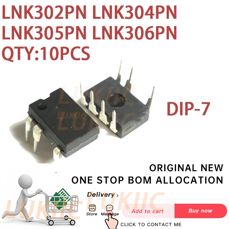 (10PCS) 100% New LNK302PN LNK304PN LNK305PN LNK306PN DIP-7 Chipset