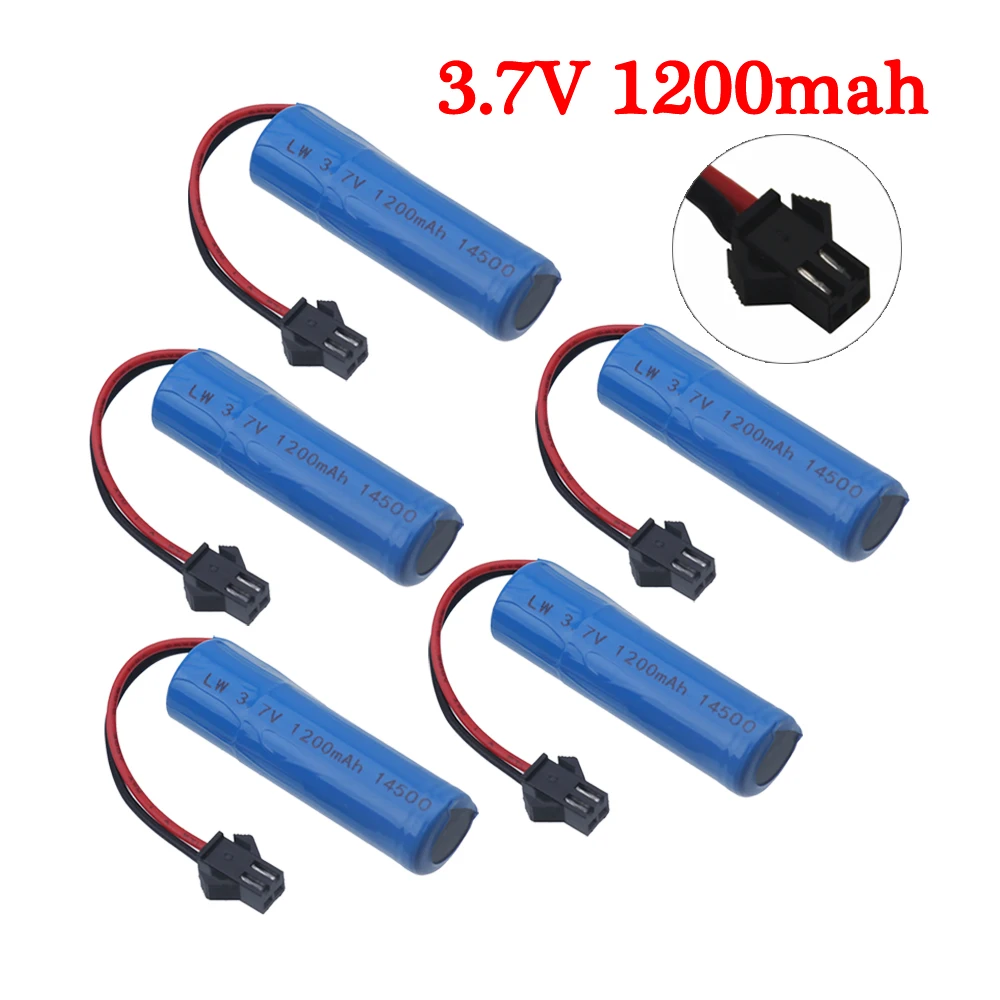 Upgrade 3.7v 1200mah lipo battery For JJRC C2 D828 RC Car Parts 14500 SM-2P For RC Stunt Dump Car Battery Toys Accessories