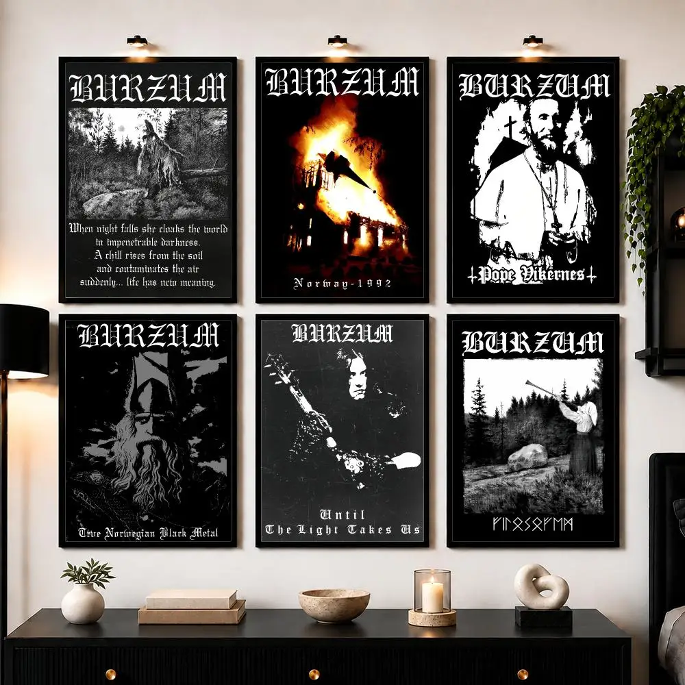 B_Burzum Album Poster Wall Art Sticker For Living Room Bedroom Bar Home Decor Mural Painting Decoration