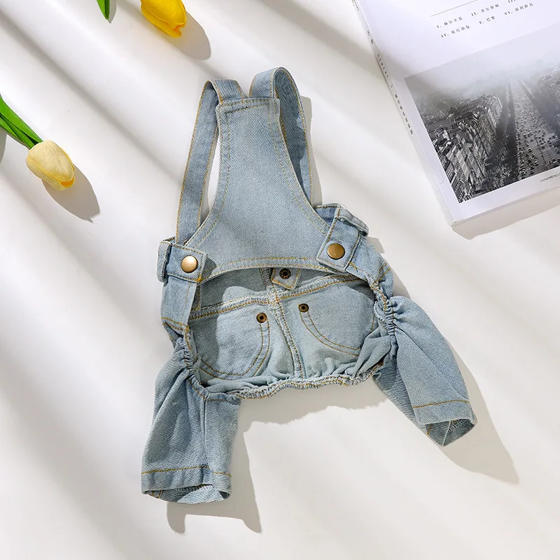 Pet Denim Strap Skirt Dog Puffy Skirt Teddy Princess Dress Pet Denim Strap Jumpsuit Puppy Clothes Dog Clothes Winter for Cat