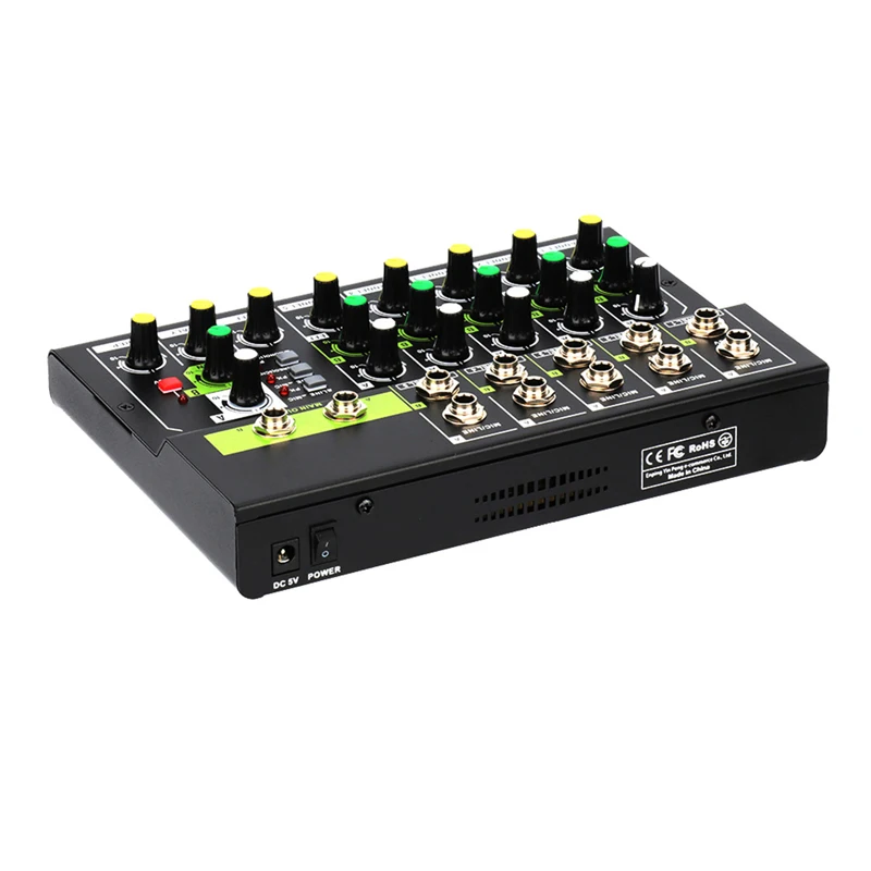 10 Channel Mixing Console Digital Audio Mixer Stereo Mic/Line Mixer Reverb & 48V Phantom Power for Recording DJ Live Karaoke
