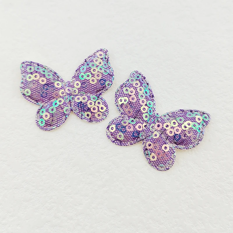 80 Stück Pailletten-Schmetterlings-Applikationen, zwei Größen, zum Aufnähen auf Kleidung, für Bastelarbeiten, zum Nähen, als DIY-Haarspangen-Accessoire, als Aufnäher. – Detail 11