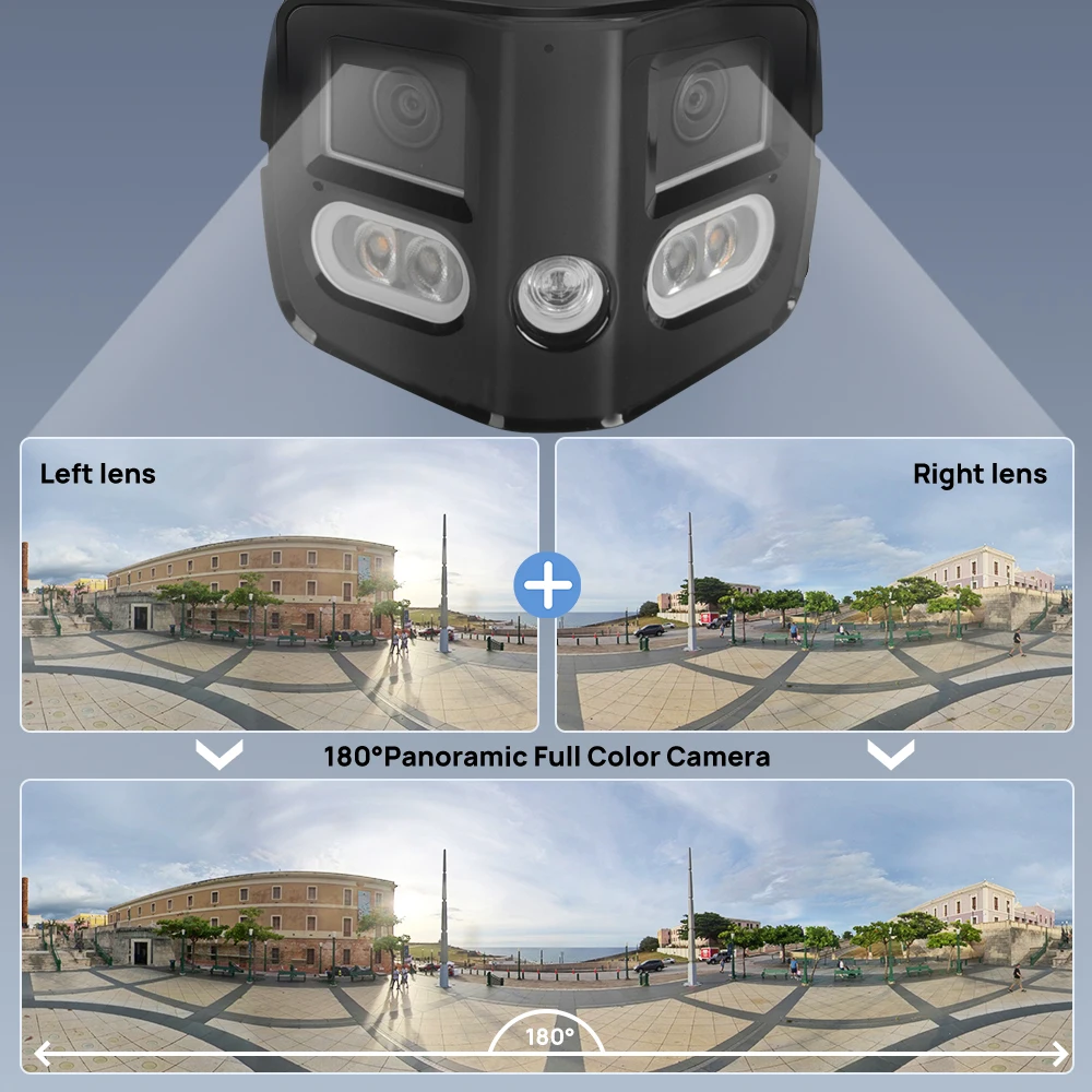 

Vikylin Dual lens 180°panoramic IP Camera Intelligent Detection Hybrid Light Home Security Camera For IPC-PDW3849-A180-AS-PV OEM