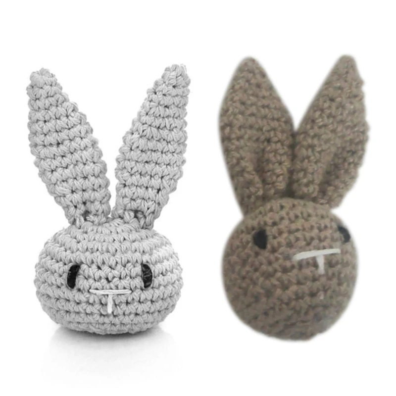 New Baby Pacifier Chain Decorations Newborn Accessories DIY Mini Knitted Bunny Heads