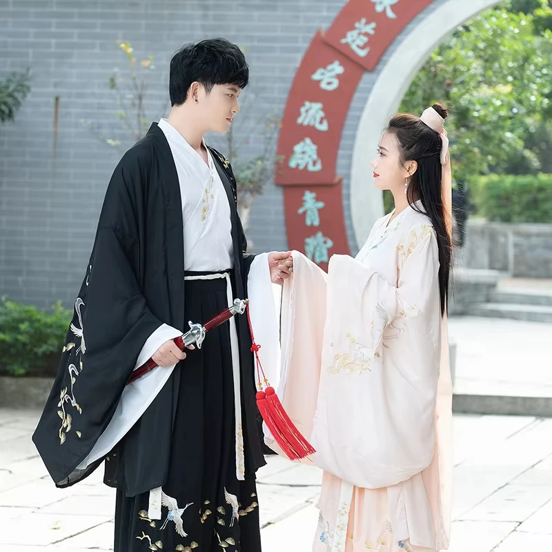 Couples Hanfu Costume for Woman Man Swordsman Cosplay Clothing Japanese Samurai Tang Suit Chinese Tang Dynasty Halloween Costume