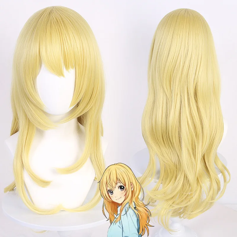 

Long Curly Blonde Synthetic Wig Natural Hairline Heat Resistant Cosplay Costume Party Women Wigs