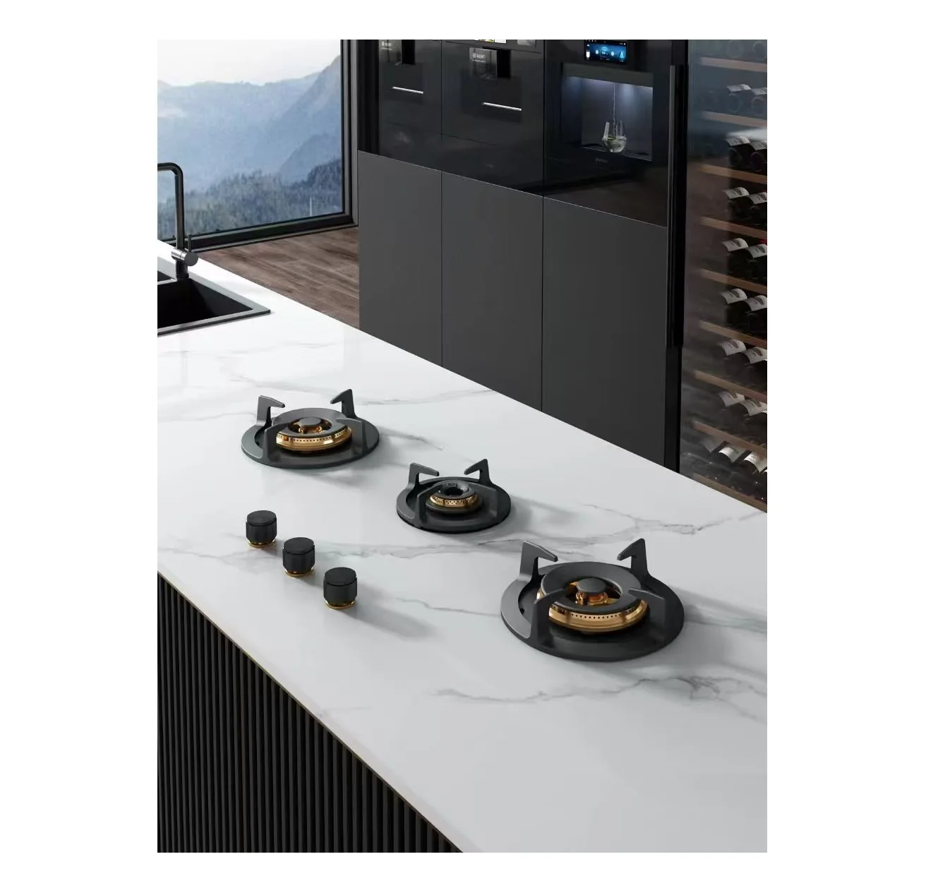 

New Coming Luxury Kitchen Full Built in Slate Stoves Gas Cooker Sintered Stone Gas Stove burner