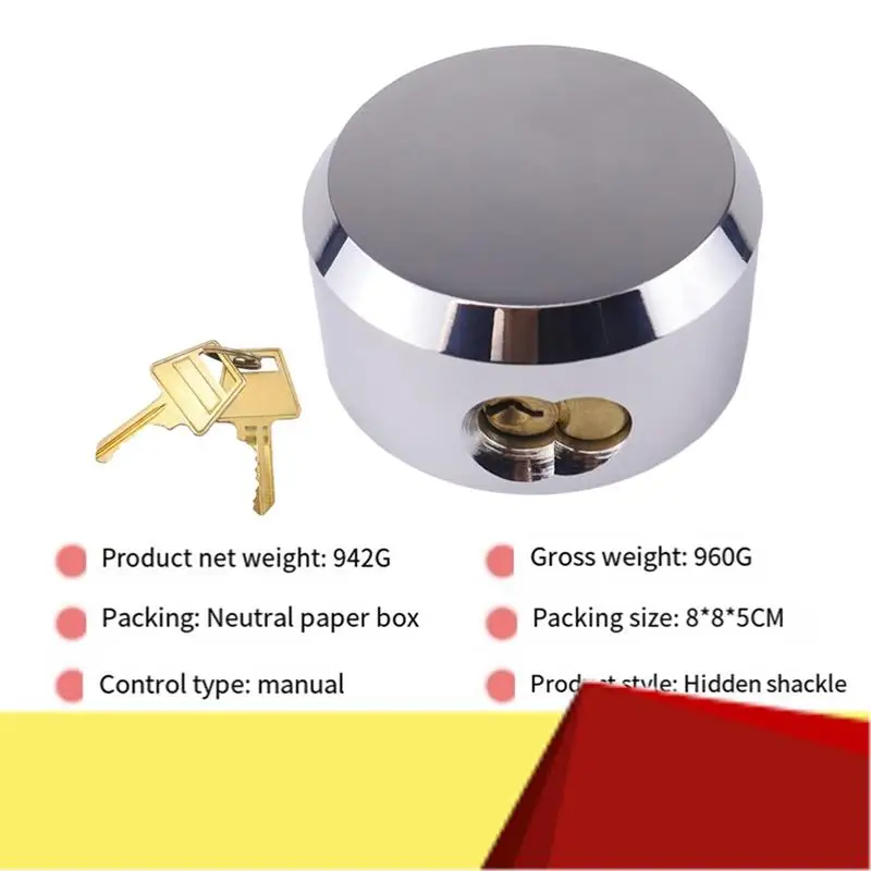 

Cp-3184 Shackle Padlocks Keyed Solid Steel With 2 Keys Hide Lock Body Security Lock For Universal-M53K