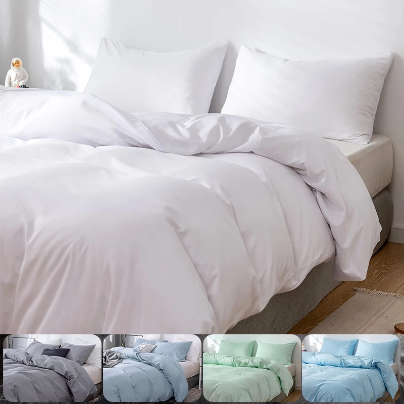 Solid Hue Brushed Duvet Cover and Pillowcases - Hypoallergenic Bedding Ensemble for a Cozy Night's Rest