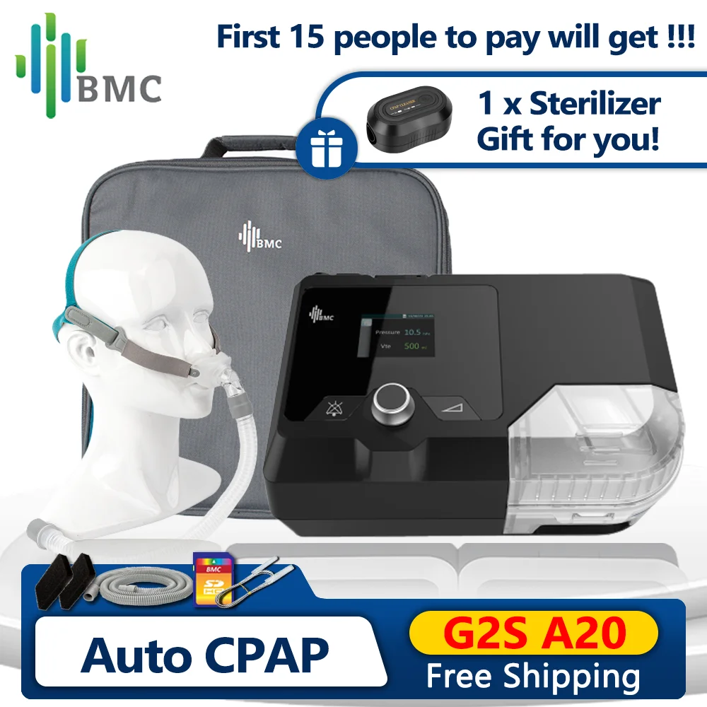 BMC G2S A20 Auto CPAP Machine with Mask Automatic Pressure Adjustment Sleep Machine Anti Snoring Device For Sleep Apnea COPD