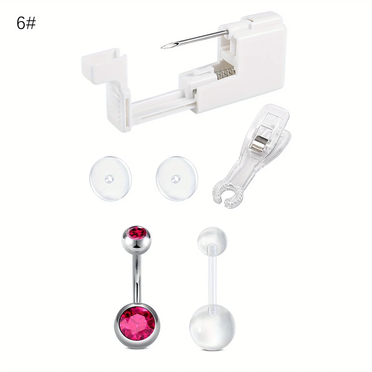 Belly Button Piercing Gun Kit, 6pcs Set