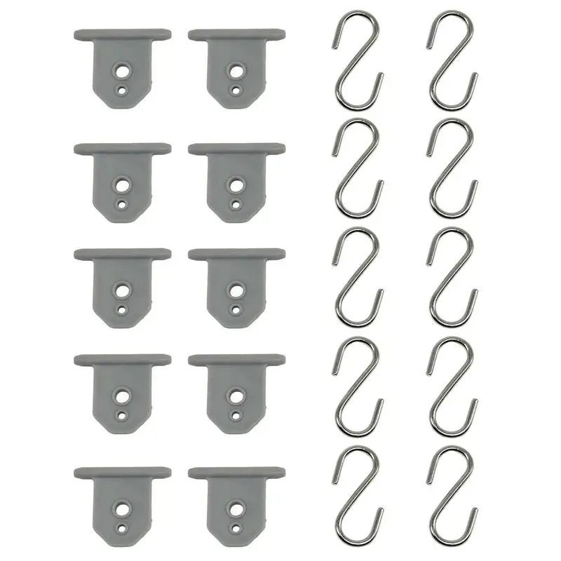 RV Awning Hooks 10PCS S Shaped Hooks Set Camping Light Support Hanger Storage Hook For Camping Tent Indoor Outdoor Decor Camping