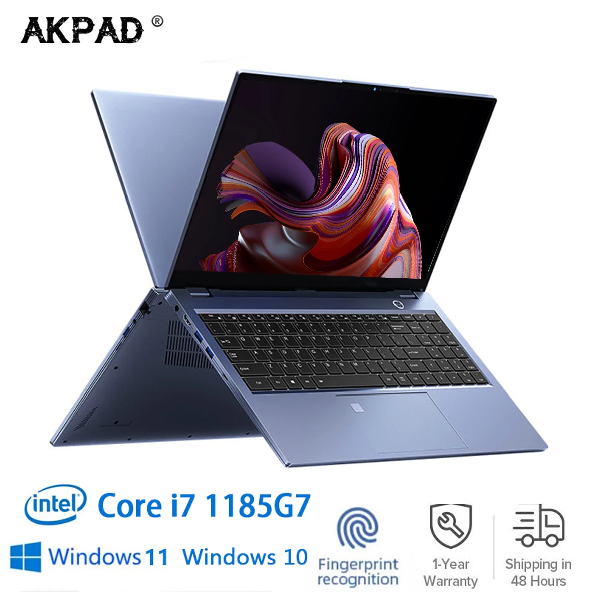 Akpad max 64gb ram max 2tb ssd gaming laptop 15,6 zoll ips bildschirm windows 10 11 pro intel core I7-1185G7 notebook rj45 typ-c