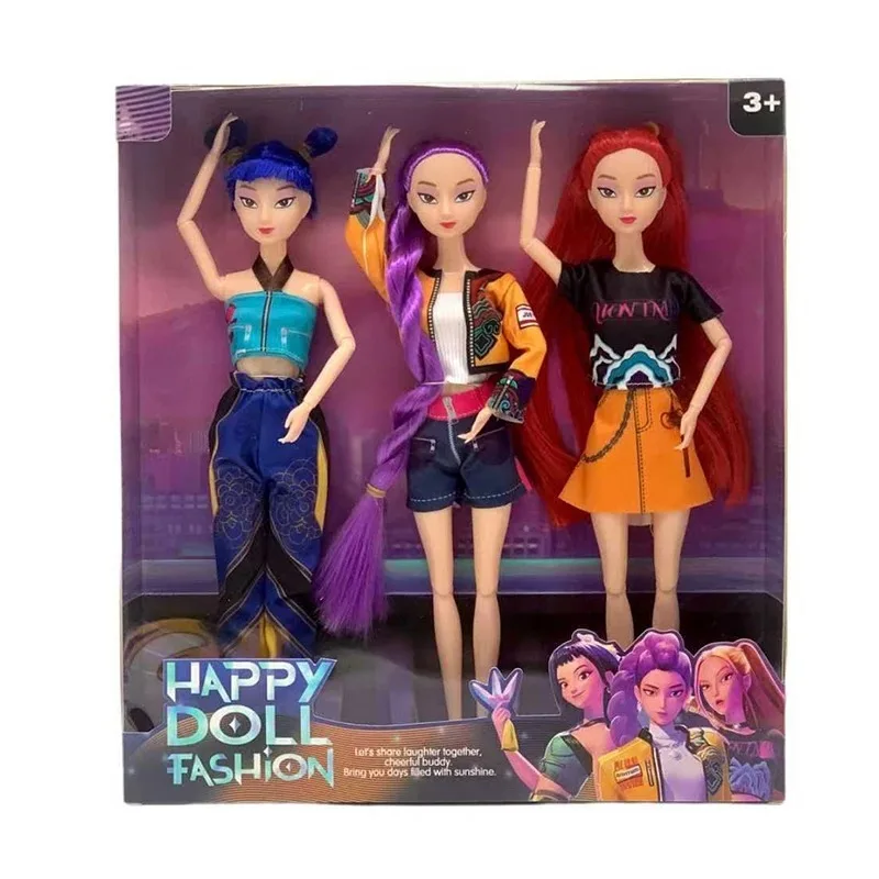 30 cm K-Pop Demon Hunters Anime Kpop Girl Group Cartoon Rumi Zoey Mira Action Figures Figurine in vinile Modello Bambole Ragazze Regalo di Natale