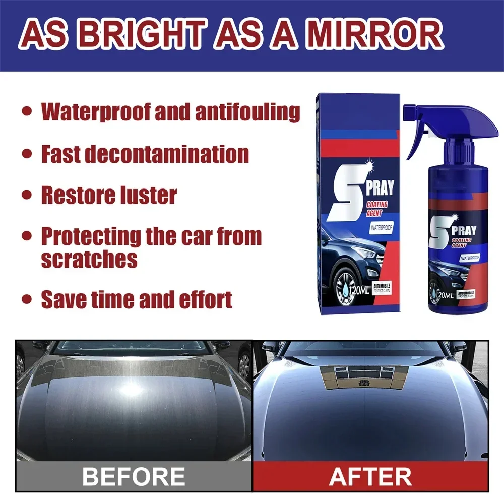 RAYHONG Quick-acting Coating Spray Car Nano-ceramic Coating Agent Car Scratch Repair Glass Hydrophobic Coating Care 120ml