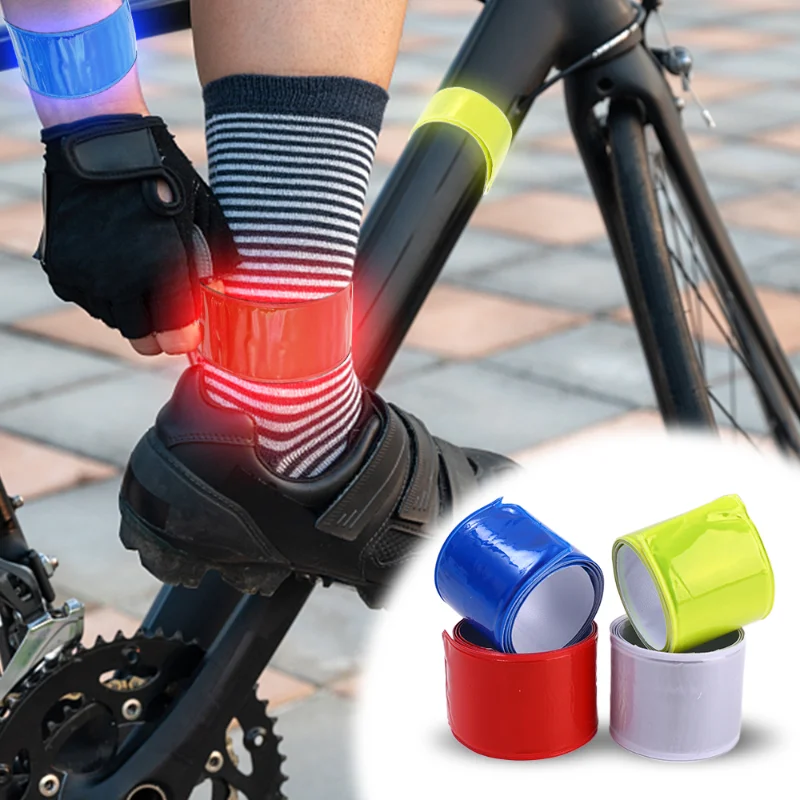 1/2PCS Bicycle Reflective Safe Leg Pants Clip Strap Beam Band Bottom Belt Running Fishing Cycling Reflective Strips Accessories