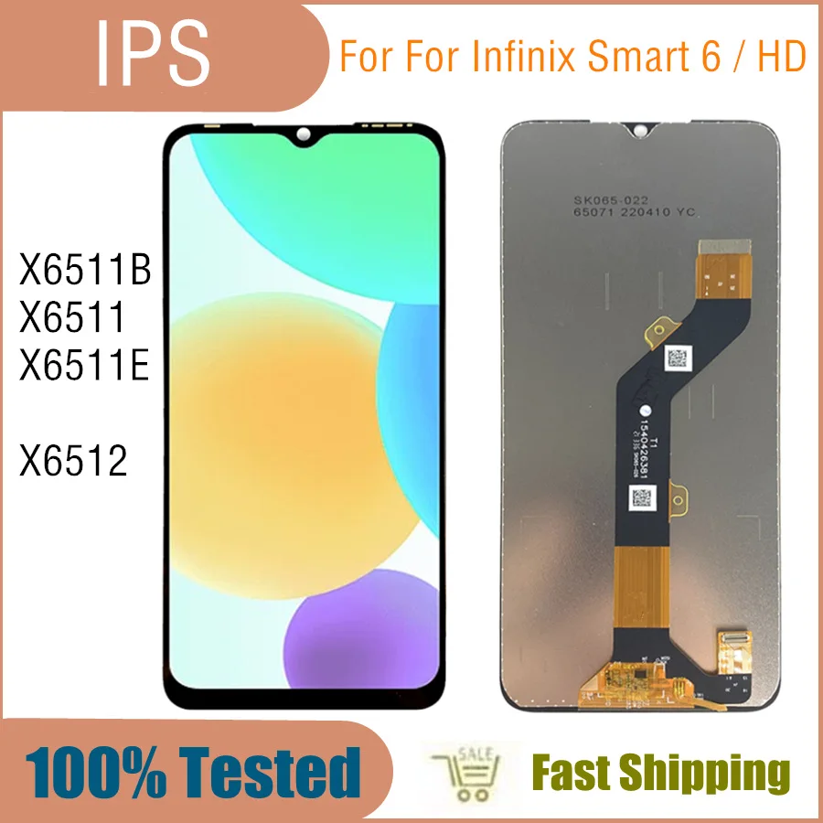 

6.6inch For Infinix Smart 6 HD X6512 LCD Display Touch Screen Digitizer Panel Assembly For Smart 6 X6511B, X6511, X6511E LCD