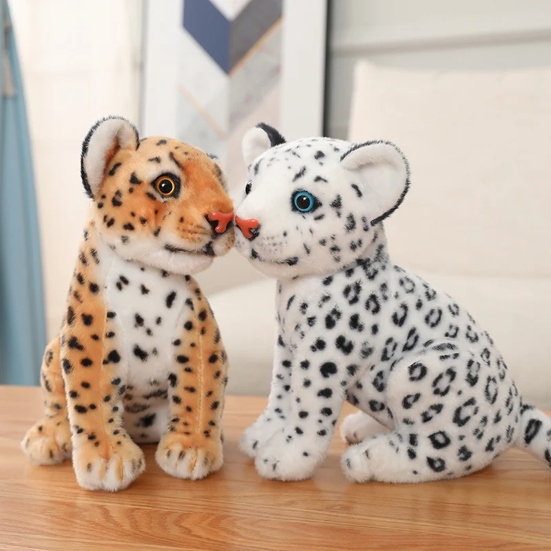 32cm niedliche Simulation Schnee leopard Plüsch tier Stofftier schöne lebensechte Leopard begleiten Puppe Geburtstag Geschenk Dekor