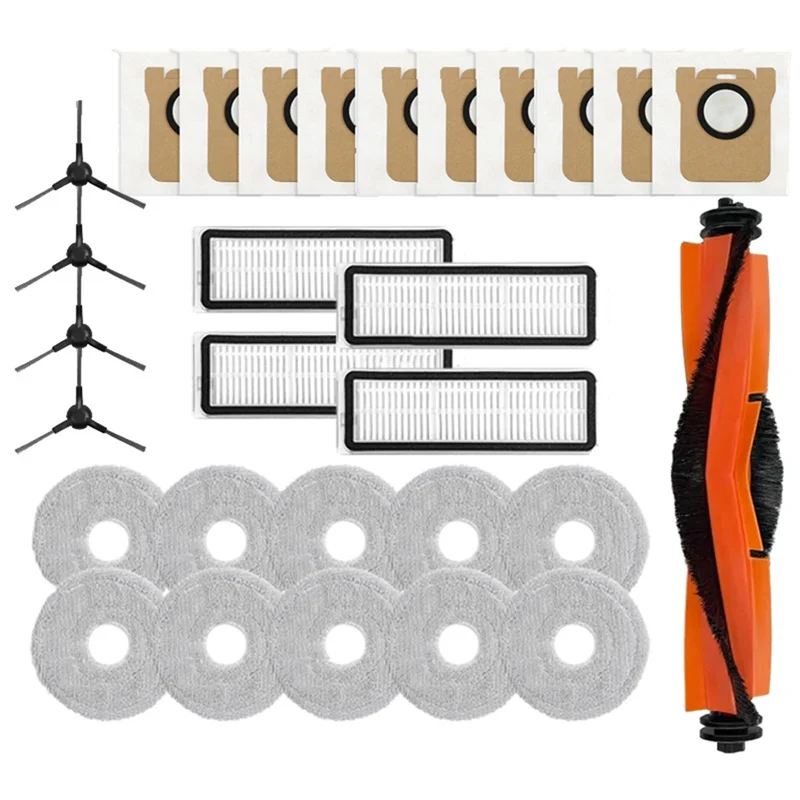 

【GRATEFUL】Мешок для сбора пыли, основная щетка, боковая щетка, HEPA-фильтр, тряпка для мытья полов для робота-пылесоса Xiaomi X20 Max D109GL, аксессуары для пылесоса