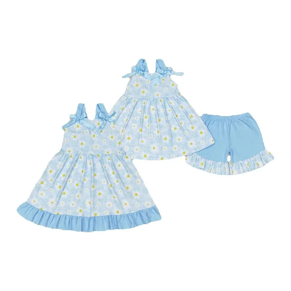 

Baby Girls Daisy Flowers Bows Summer Sibling Dresses Clothes Sets