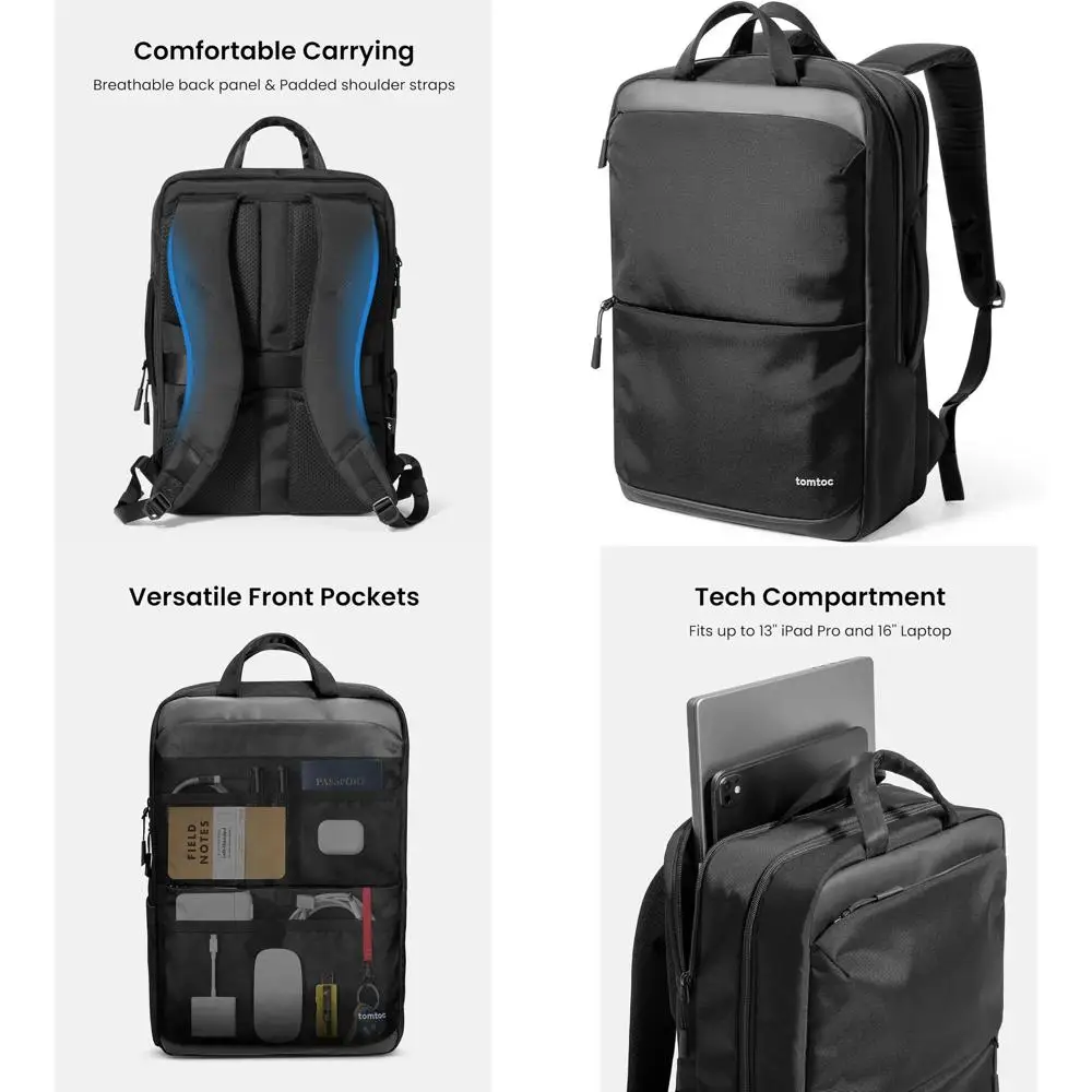 حقيبة ظهر للكمبيوتر المحمول، حقيبة للكمبيوتر المحمول للرجال والنساء، حقيبة ظهر يومية للكمبيوتر سعة 24 لتر أو حقيبة ظهر للكمبيوتر المحمول مقاس 16 بوصة، حقيبة يومية للعمل أو التنقل أو الأعمال التجارية، C